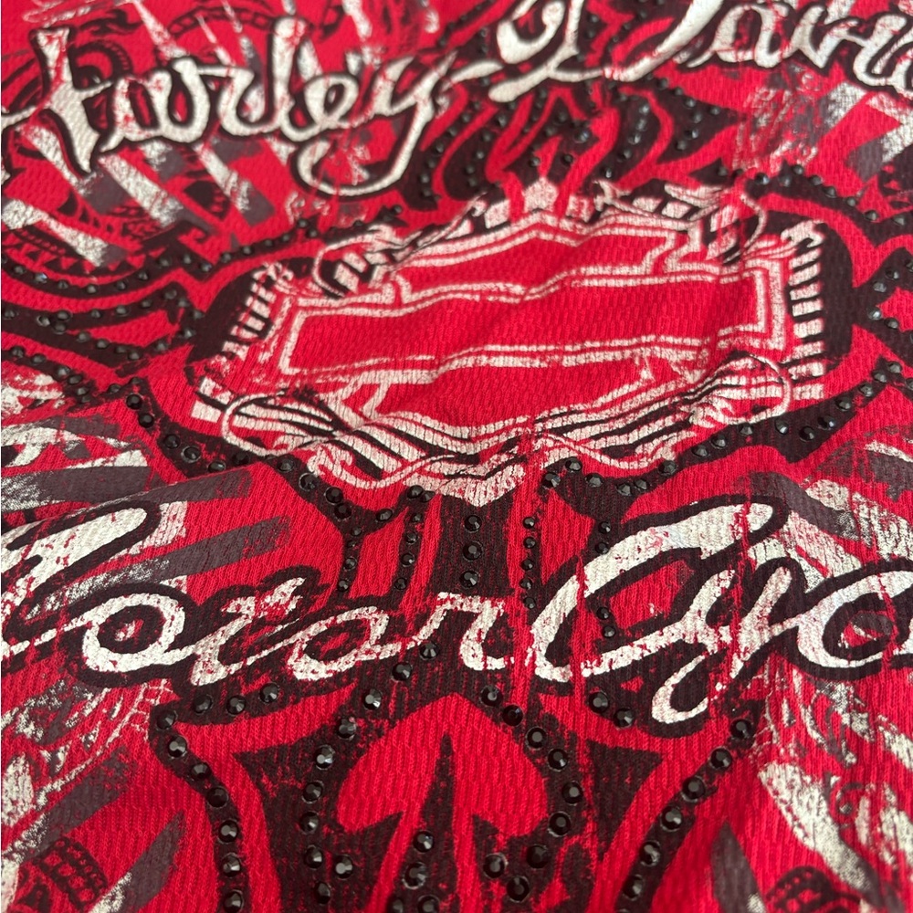 Women’s Harley-Davidson Red and Black Embellished Top